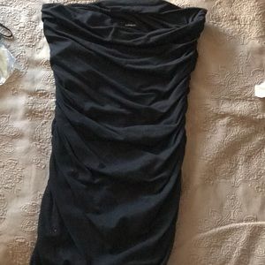 Strapless comfortable black dress